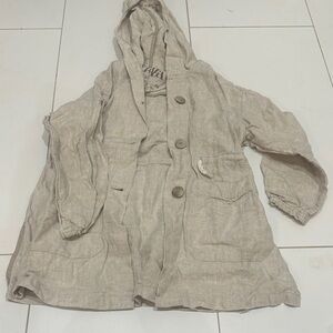 Zara Kids Light Tan Hooded jacket linen 6